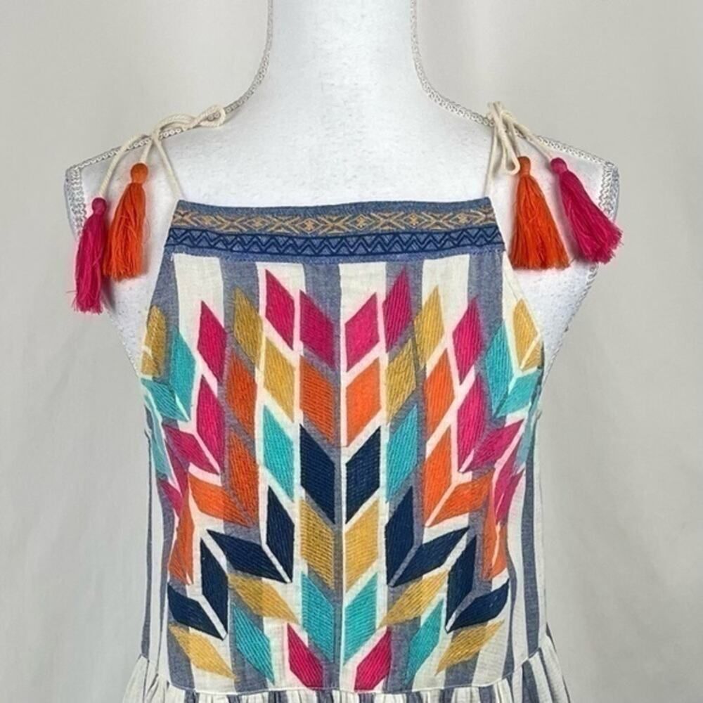 Altar’d State Blue White Striped Cotton Dress NWOT Size S Bohemian Festival - Picture 3 of 11